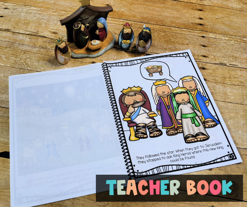 The 3 Wise Men Activities including a simple version of the Bible story for teachers to read to their students.