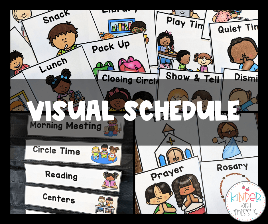 Kindergarten Classroom Set-Up and Organization: Visual Schedule Pieces